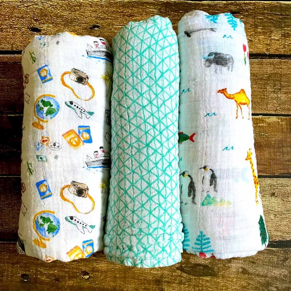 NWOT 3-piece Aden & Anais Swaddle Set